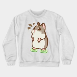 Cute Hamster Standing at the top of the cucumber Crewneck Sweatshirt